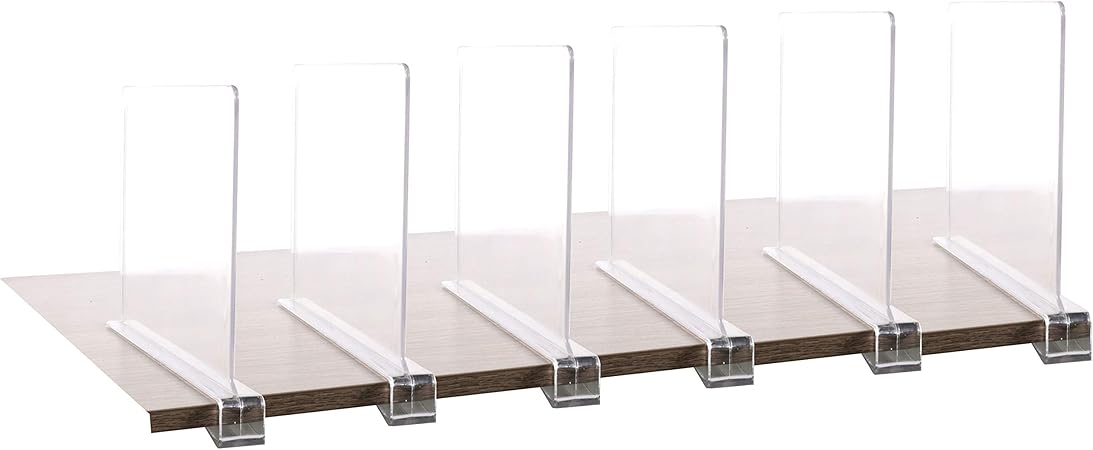 6pcs multifunción acrílico divisores de estante, estante de armarios y
