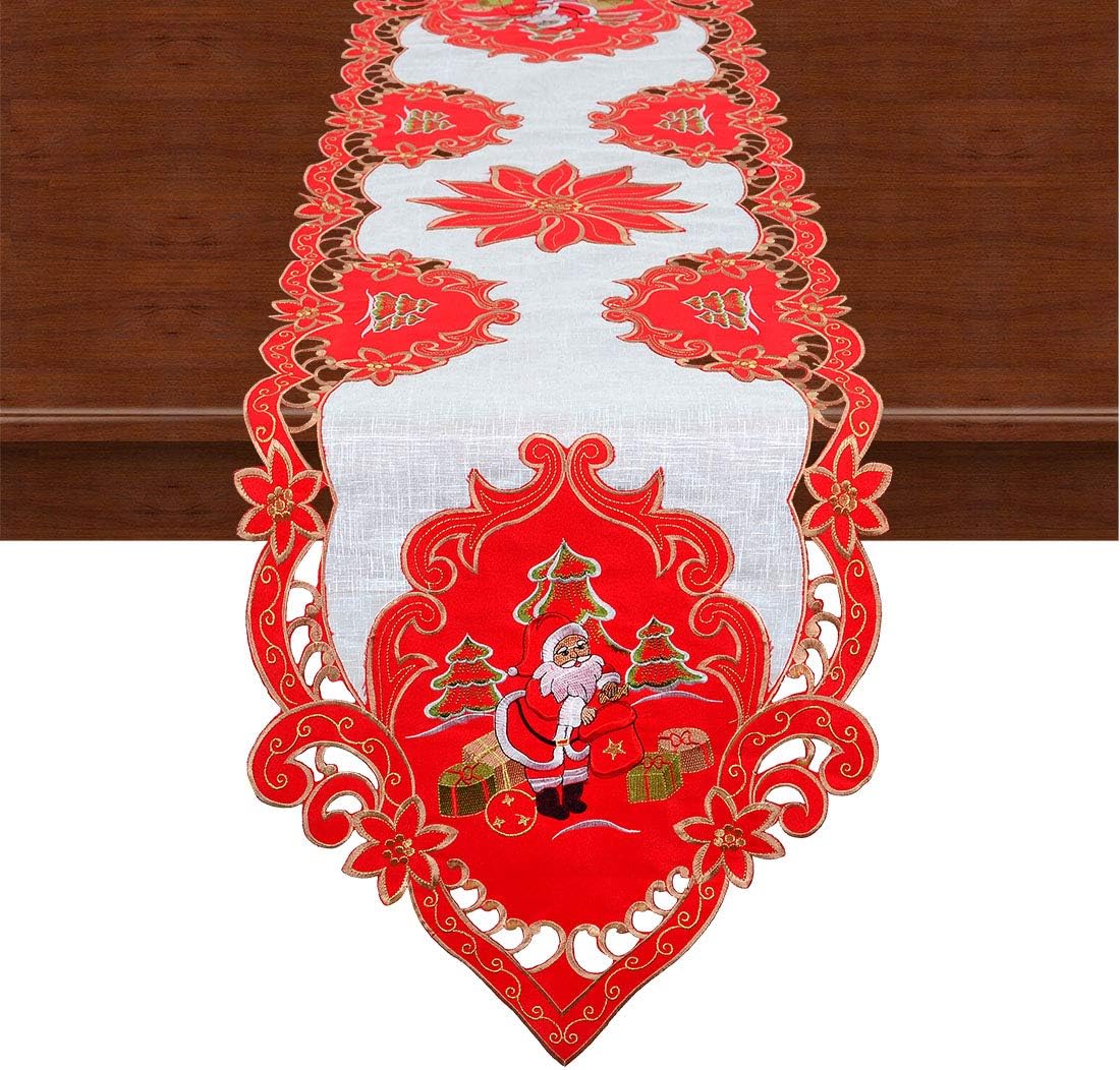 Grelucgo Decorative Christmas Holiday Santa Claus Table Runner Dresser Scarf, 15 By 68 Inch (38 X 173 cm) - Image 3