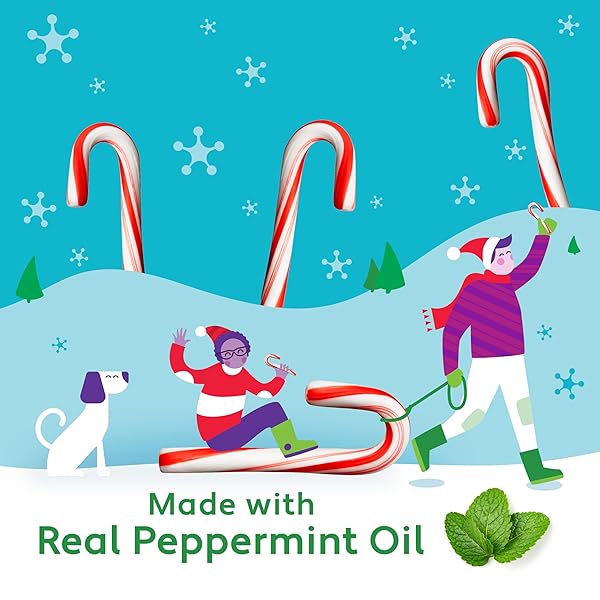BRACH’S MINI PEPPERMINT CANDY CANES, CHRISTMAS CANDY, STOCKING STUFFERS, HOLIDAY CLASSIC, 260CT, 40 OZ TUB