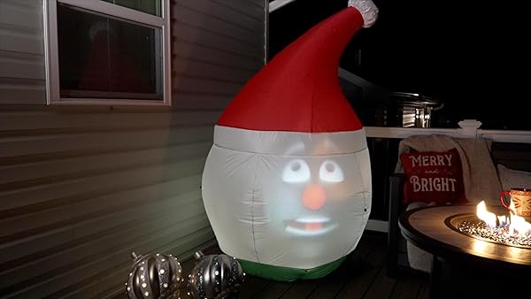 ANIMAT3D INFLATABLE MR. CHILL TALKING ANIMATED INFLATABLE SNOWMAN WITH BUILT IN 56 INCH HD SCREEN AND BUILT IN PROJECTOR + SPEAKER INCLUDES 30 MINUTES OF CONTENT