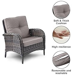 HUMMUH 4-Piece Patio Furniture Wicker Outdoor