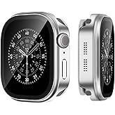 Suphart 3 in-1 Metal Cover Compatible with Apple Watch Series 11/10 Case 46mm for Women Men, Ultra-Thin Lightweight Built-in Screen Protector for iWatch Series 11/10 46mm (Silver)
