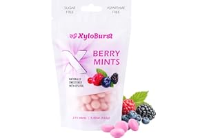 XyloBurst - Xylitol Mints | Sugar Free Breath Mint for Oral Health | Gluten Free, Vegan, Keto Friendly | Aspartame Free Mints | Berry | 275 Count