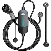 EVDANCE Level 1&amp;2 EV Charger, Electric Vehicle Portable Charger with 25FT Cable, ETL Listed J1772 EVSE for All EVs &amp; PHEVs, 12A 120V/16A 240V(Black, 16A Max | NEMA 5-15&amp;6-20(Standard Home Plug))