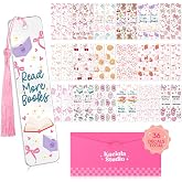 Kaciola 36 Sheets Pink Bow Theme UV DTF Bookmark Wraps, Acrylic Bookmark Blanks UV DTF Stickers, Rub on Transfers for Book Lover DIY (Blank Bookmarks Not Included)