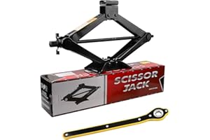 CPROSP Scissor Jack 2.5 tons (5,511 lbs) Capacity with Ratchet Handle Effort Saving Just for Emergency Use, not for Weekly Projects