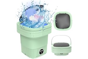 YLTIMER Portable Washing Machine, 11L Large Capacity Mini Washing Machine, Foldable Collapsible Washer and Dryer with Spin for Travel, Socks, Baby Clothes