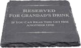 Coaster Gifts Funny Grandad Slate Coaster Reserved For Grandad's Drink view 2