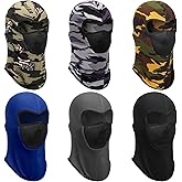 Sumind 6 Pieces Balaclava Ski Face Mask UV Protector Breathable Face Cover for Women Men Outdoor Skiing Snowboarding(Grey, Blue, Black, Camouflage, Large)