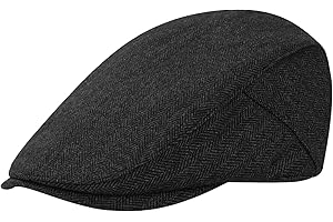 POUDAY Men's Newsboy Cap Wool Blend Classic Herringbone Tweed Flat Caps Gatsby Cabbie Hats Ivy Irish Hat