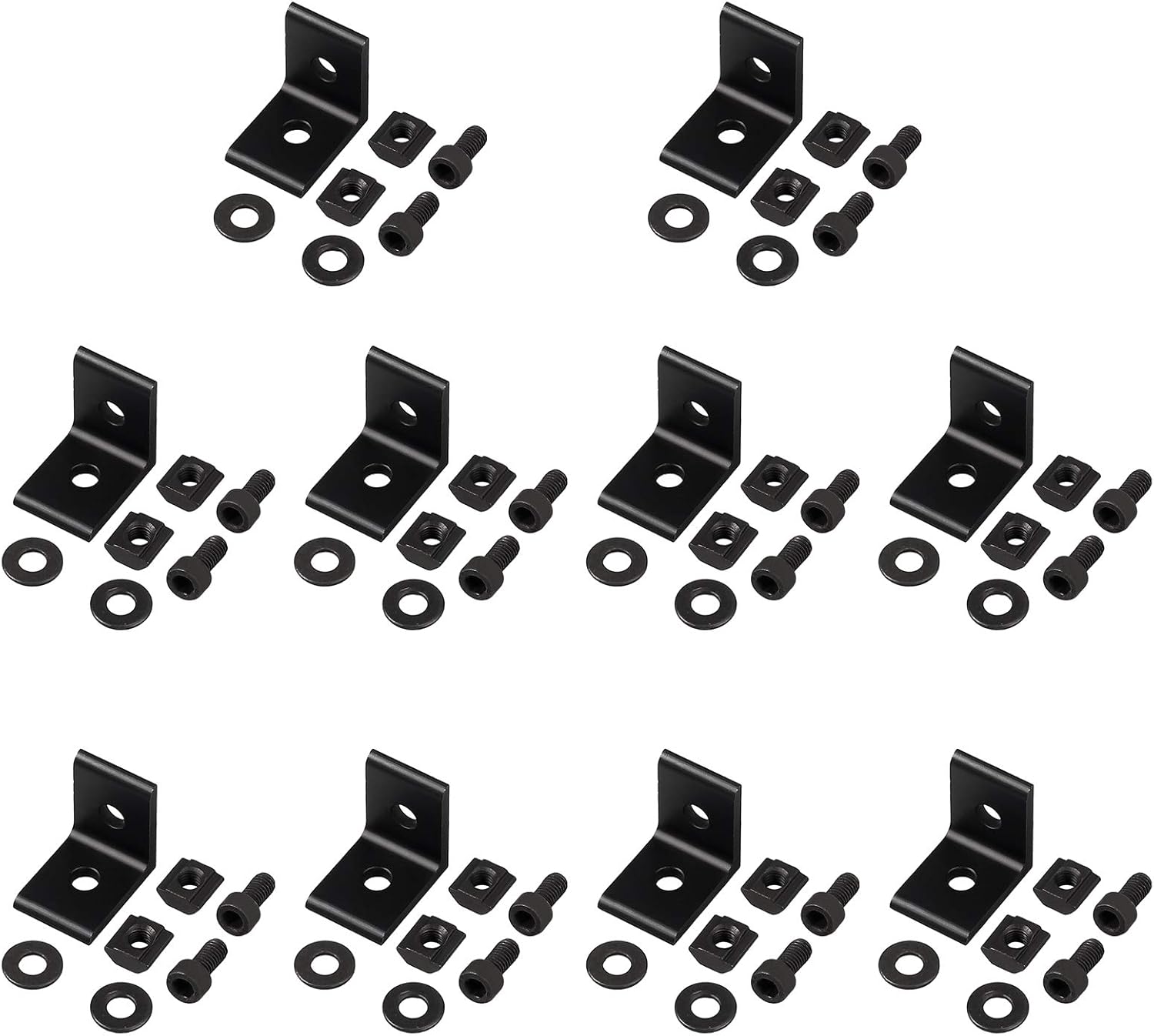 EYPINS 2020 Aluminum Corner Braces Brackets Plates, 10pcs 90 Degree Right Angle Brackets for DIY Strut Profiles