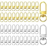 CllyCnny Silver&Gold Lobster Claw Clasps:Swivel Snap Hooks,Metal Lobster Clasp Keychain, 40Pcs Lanyards Snap Hooks for Connector Keychain Jewelry Purse Bags Making Art Crafts Key Rings Accessories