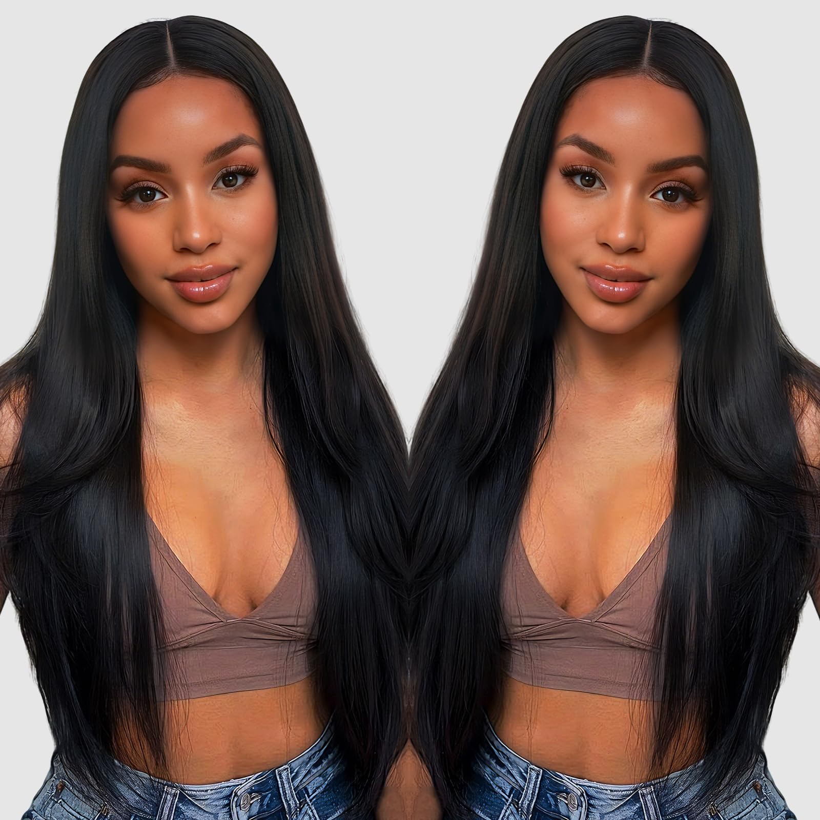 13x4 HD Lace Front Wig Human Hair,Straight Human Hair Wig for Black Women,180 Density Glueless Lace Wig Human Hair Pre Plucked with Baby Hair,Brazilian Virgin Hair Natural Color Lace Frontal Wigs 18"