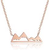 Altitude Boutique Snowy Mountain Necklace for Women Nature Lovers, Skiers, Hikers Campers (Gold, Silver, Rose Gold)