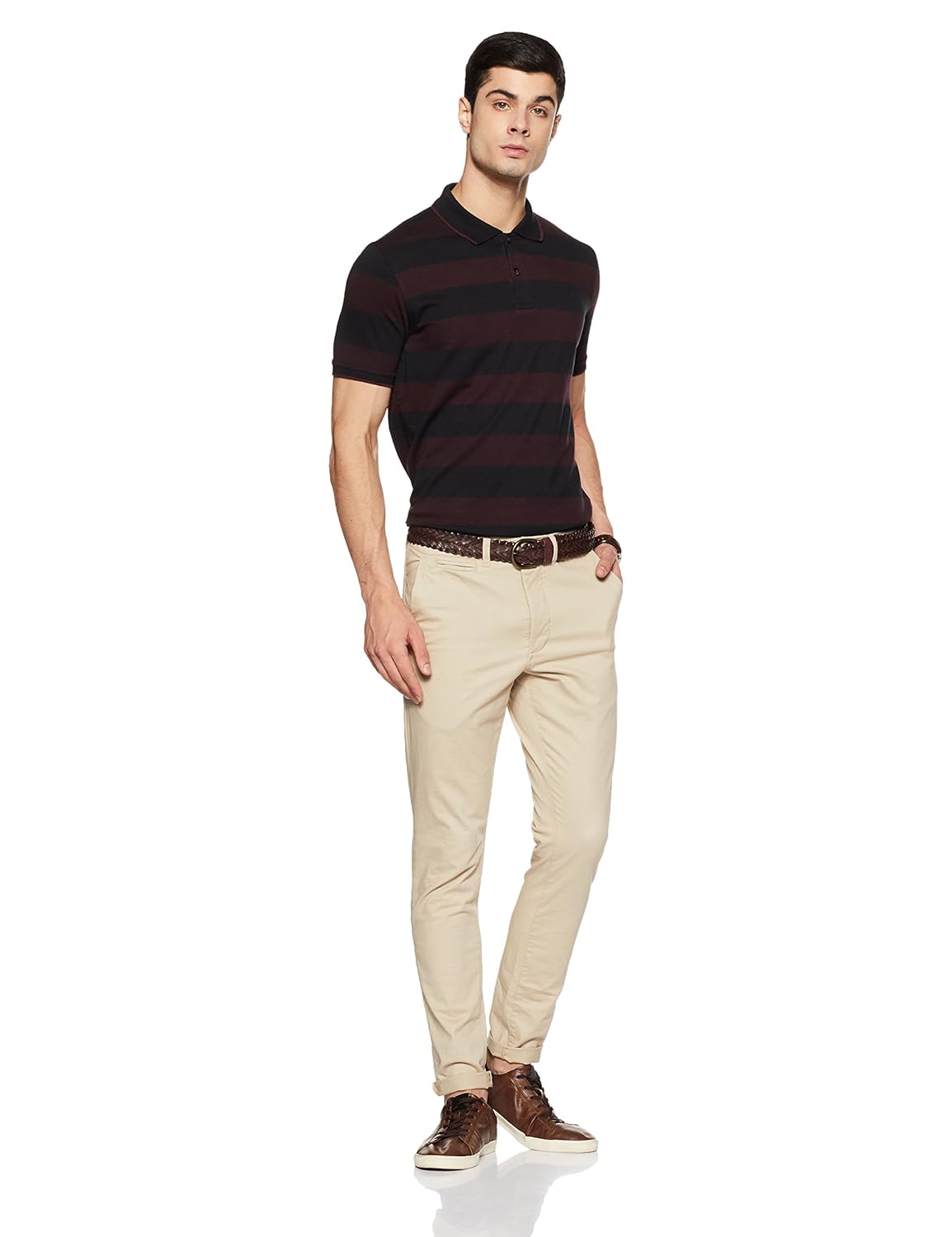 peter england men's plain regular fit cotton polo