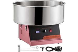 Uargd Electric Cotton Candy Machine, 19.7-inch Candy Floss Maker, 1050W Pink Cotton Candy Maker with Stainless Steel Bowl and