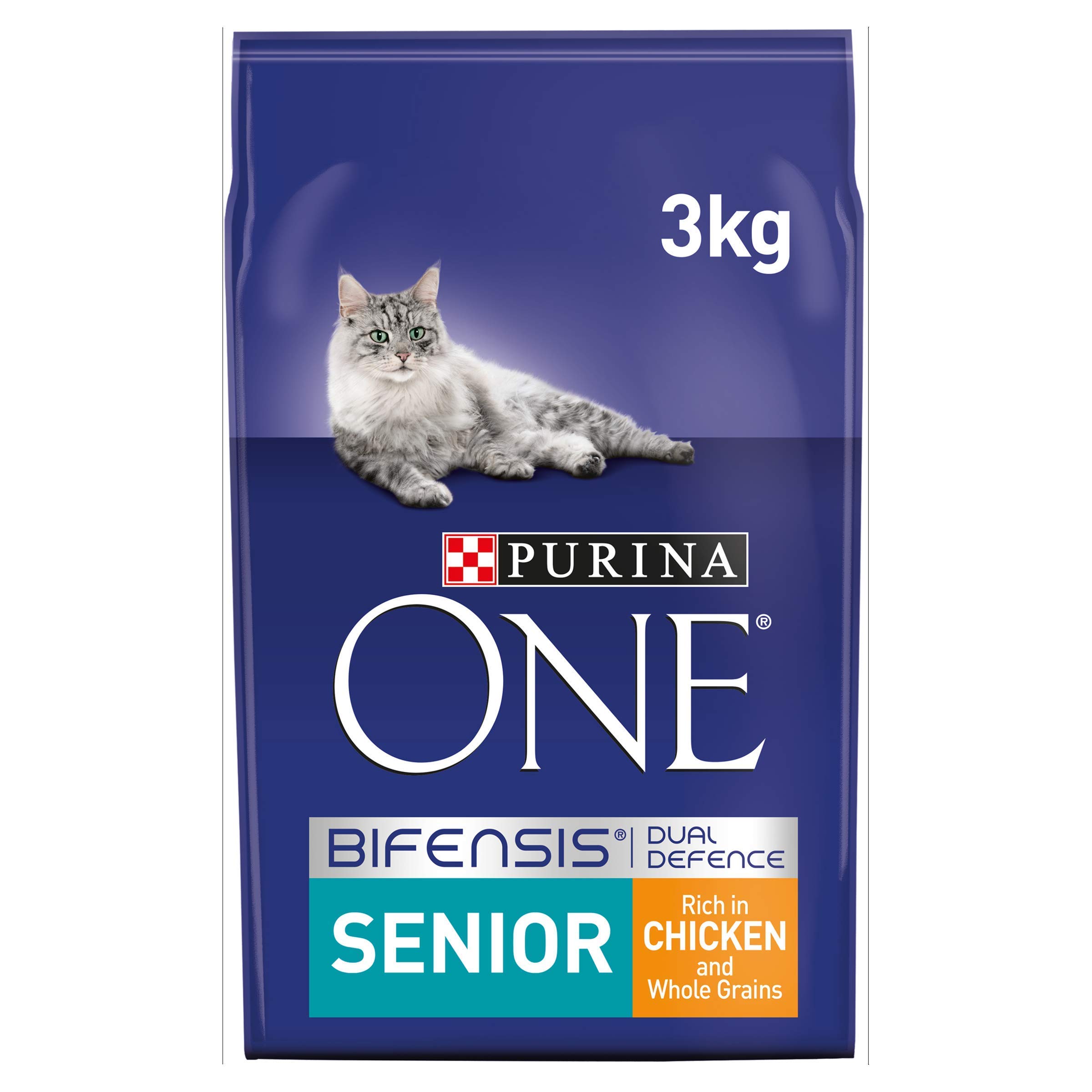 Purina ONE Senior 7+ Dry Cat Food Chicken 3kg (Case of 4)