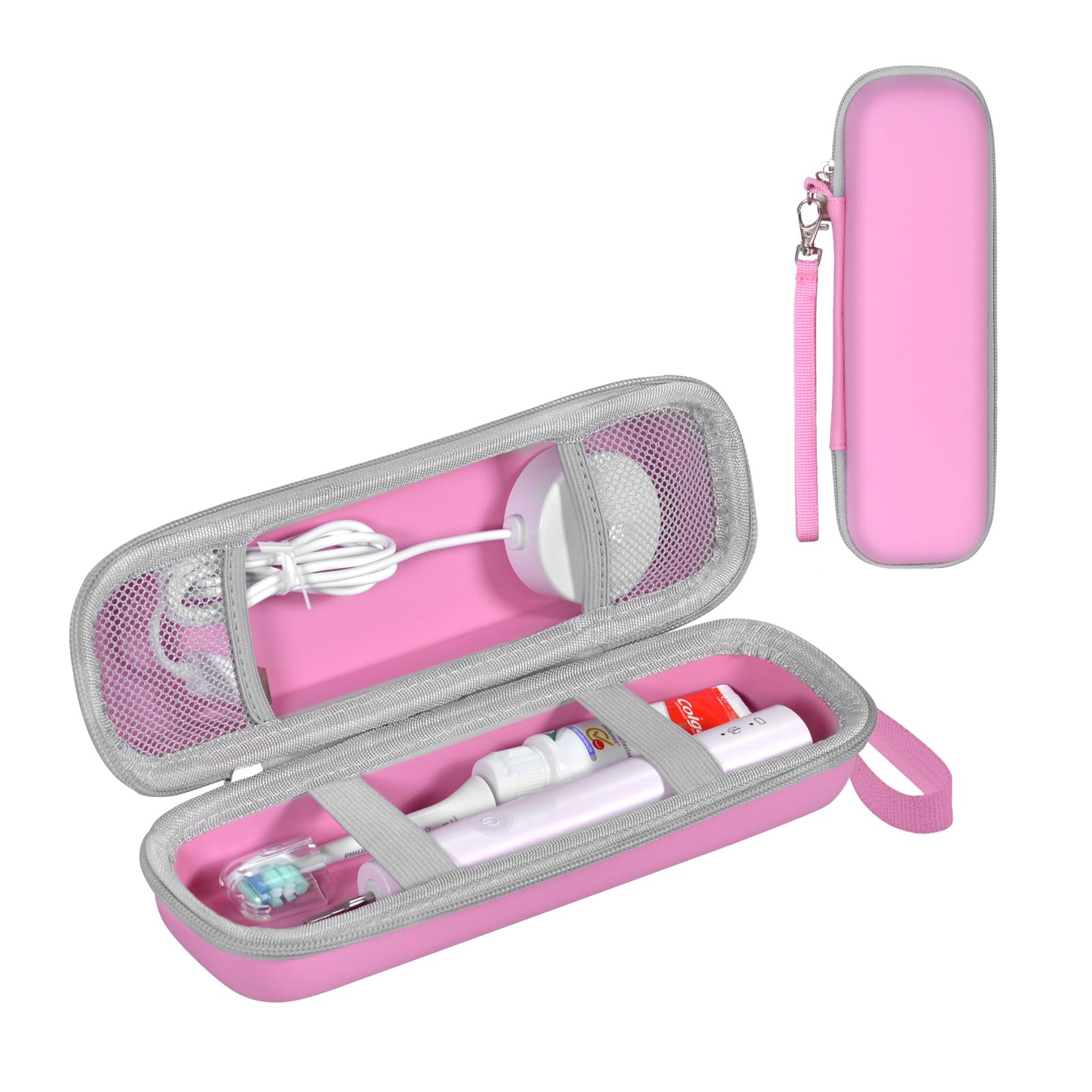 TUNYINSH Travel Case for Phlips Sonicare Electric Toothbrush with Accessories Storage,Portable Hard Protective Storage Bag (Pink) — image 1