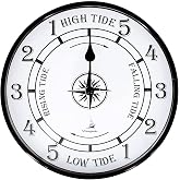 Tide Clock &ndash; 8 inch, High Tide Low Tide, Nautical Wall Clock, Wall Decor | The Ocean Doesn't Wait. Now You Won't Miss It. Silent Sweep. Know the Tides at a Glance. For Sailors, Surfers &amp; Sea Lovers.