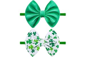 ONENINEDREAM Velvet Baby Headbands 3 Count, Green Shamrock Print, Soft Nylon & Velvet Fabric, One Size Fits All, Hair Accessories for Baby Girls, St. Patrick's Day & Everyday Occasions