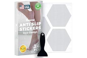 Homergy Anti Slip Shower Stickers 24 PCS, Invisible Non-Slip Shower Strips for Adults, Premium Adhesive Bath Tub Stickers (Clear)
