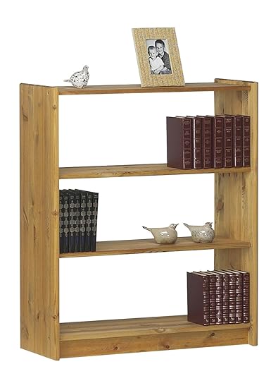 Steens Axel Bücherregal, mit 2 verstellbaren Böden, freistellbar, 84 x 100 x 30 cm (B/H/T), Kiefer massiv, gelaugt geölt