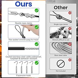 BLIKA String Light Hanging Kits, 250FT Coated