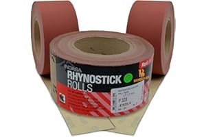 Indasa 2.75" PSA Sandpaper Roll - 27 Yard Rhynostick150-Grit Long Continuous Roll,Self-Adhesive Stickyback Sand Paper for Woodworking, Automotive, Metal (Aluminum Oxide Plus Lubricant)