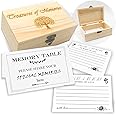 Share a Memory Card for Celebration of Life Decorations, 50Pcs Funeral Memory Cards with Wooden Box, Mmemory Box for Funeral Graduation Wedding, Funeral Favors for Celebration of Life Ideas