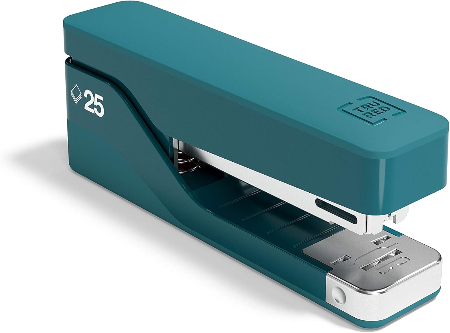 TRU RED TR58100 Desktop Stapler, 25Sheet Capacity, Teal