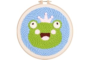 ZWZRAFT Cute Punch Needle Kit for Adults Begginers - Punch Needle Starter Kit with Printed Pattern, 8-inch Punch Needle Frame, Tools and Yarns…