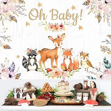 Woodland Baby Shower Backdrop 