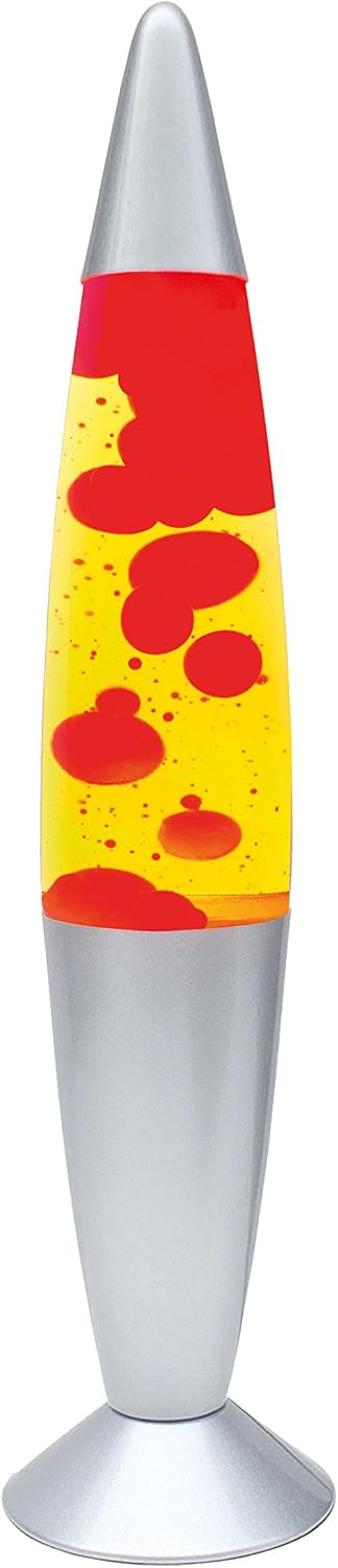 Global Gizmos 48850 16" Red & Yellow Lava Lamp / Silver Base / Retro Nostalgia / Relaxing Mood Light / Decorative Illumination - Image 3