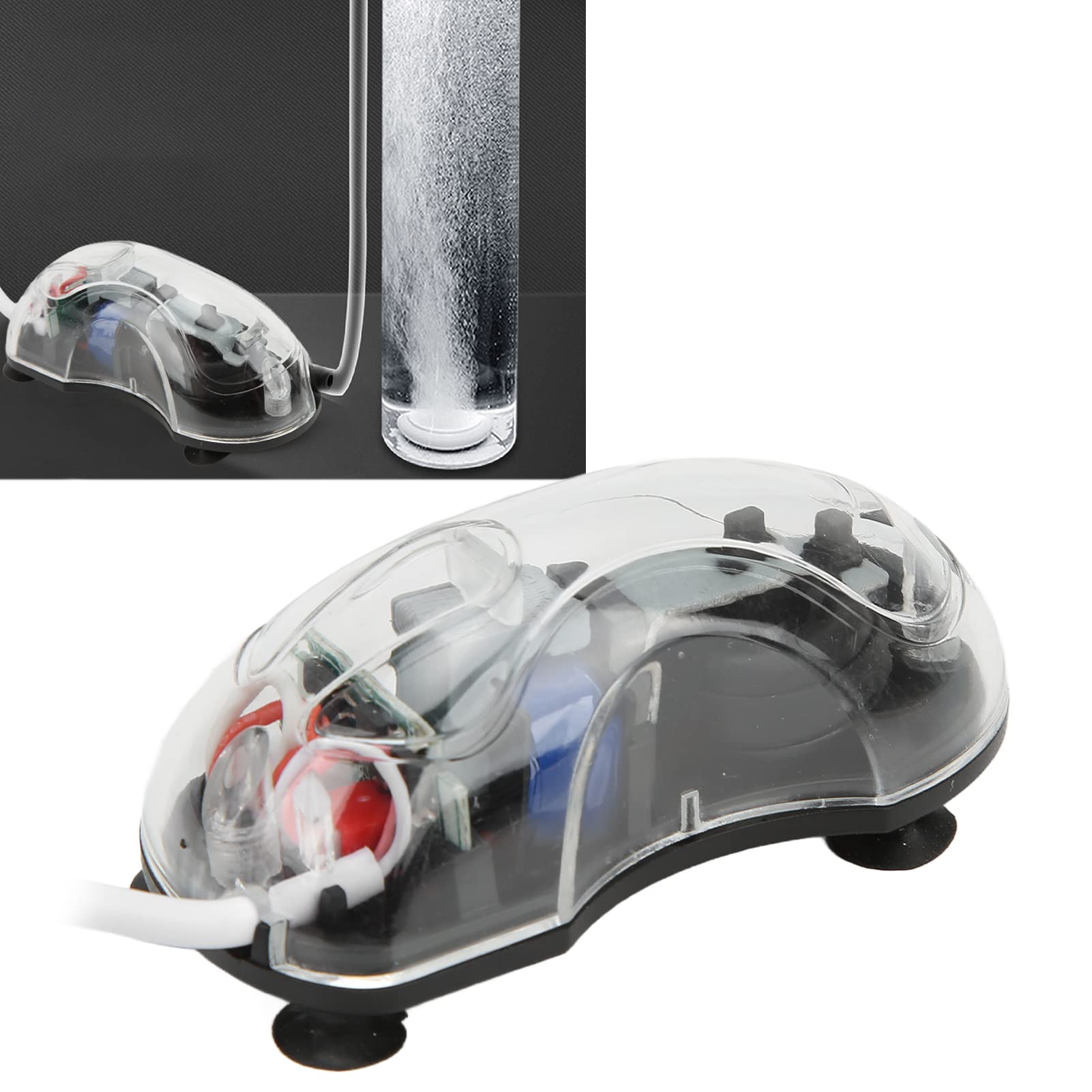 Aquarium Air Pump,Fish Tank Whisper Aerator, 200mL/min Ultra Silent Air Aerator Pump for Aquarium Pond