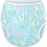 Littleforbig Washable Reusable Waterproof Adult Plastic Pants Pull Up Diaper Cover - Full Print Baby Parade S