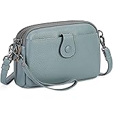 GAEKEAO Crossbody Bags for Women Small Genuine Leather Shoulder Purse Cross Body Bag with Wristlet Top Zipper