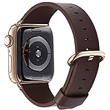 JSGJMY Leather Band Compatible with Apple Watch 38mm 40mm 41mm 42mm 44mm 45mm Women Men Strap for iWatch SE Series 7 6 5 4 3 