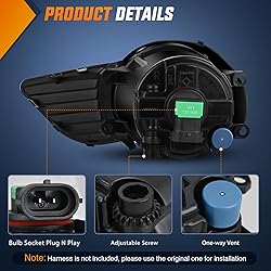 Nilight Fog Lights Assembly Compatible with 2011