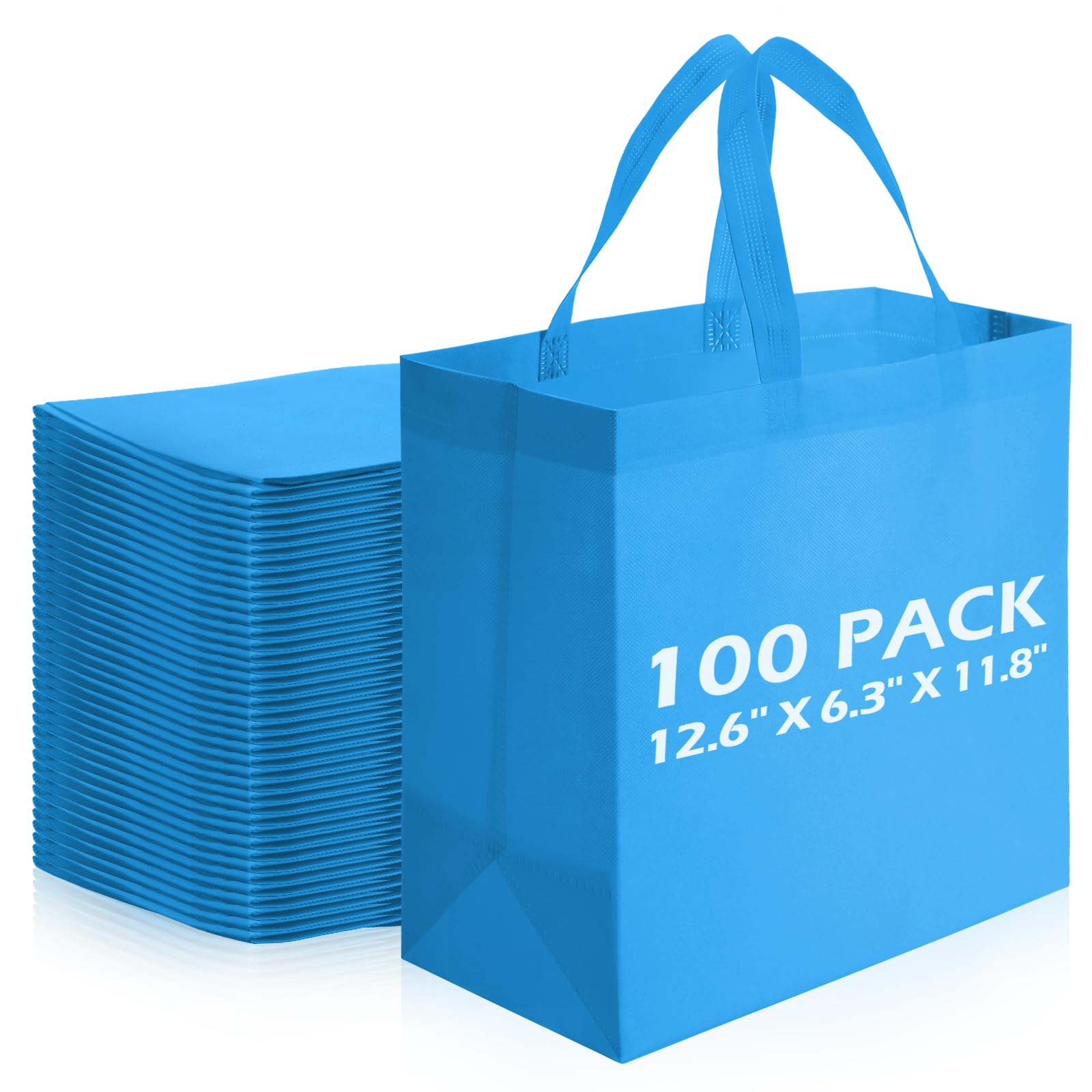 Reginary Reusable Totes Bags - 100 Pcs Non Woven