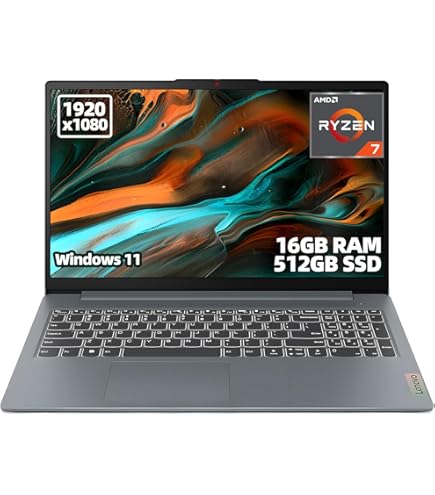 Lenovo IdeaPad Slim 3 15ABR8 2024 Laptop, 8-Core AMD Ryzen 7 7730U
