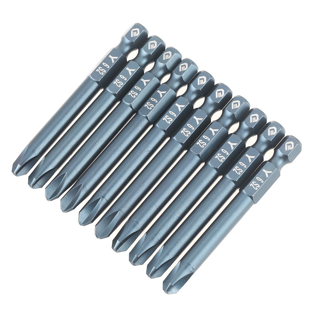 10pcs Y Shaped bit 1/4inch Hex Shank 65mm S2 Alloy Steel Y