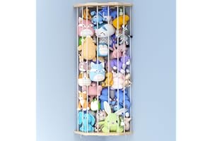 Stuffed Animal Storage, Corner Hanging Stuffed Animal Holder with Adjustable Height, Space-Saving Star Pattern Wall Plushie T