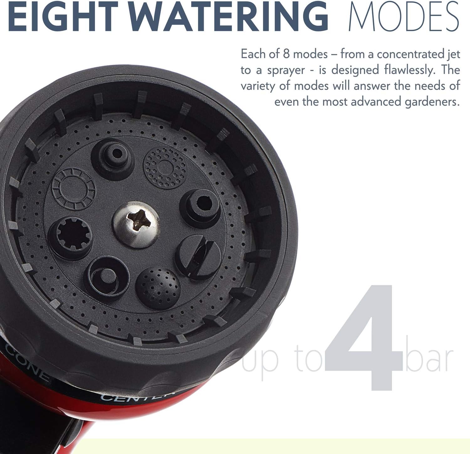 Nifty Grower Heavy-Duty Metal Garden Hose Nozzle - Water Hose Nozzle with 8 Adjustable Watering Patterns : Garden & Outdoor
