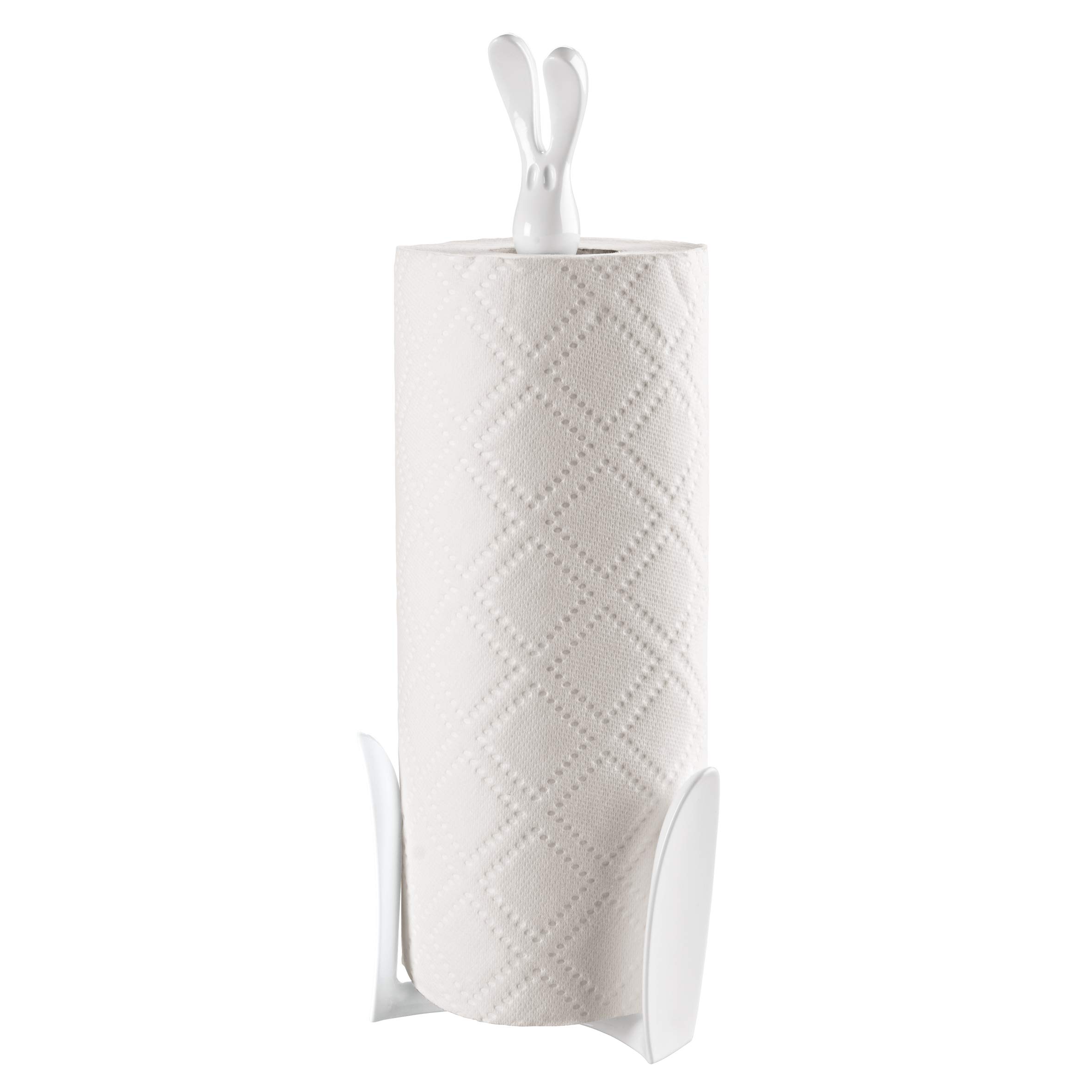 koziol ROGER Paper Towel Stand / Kitchen Roll Holder, solid white