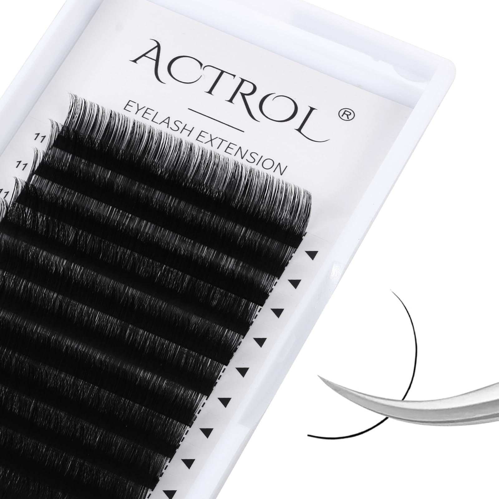 ACTROL Classic Eyelash Extension Volume Lashes Tray Supplies Matte Black Professional Lashes（0.10-D-11-14mix）