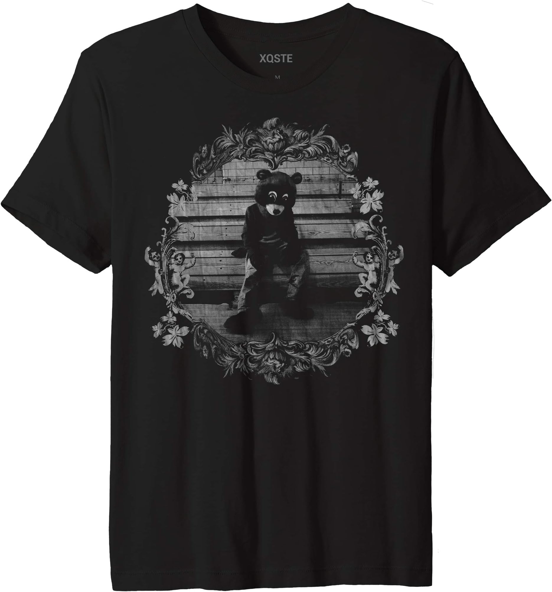 College Dropout Bear Hip Hop Rap Unisex T-Shirt (Medium, Black)