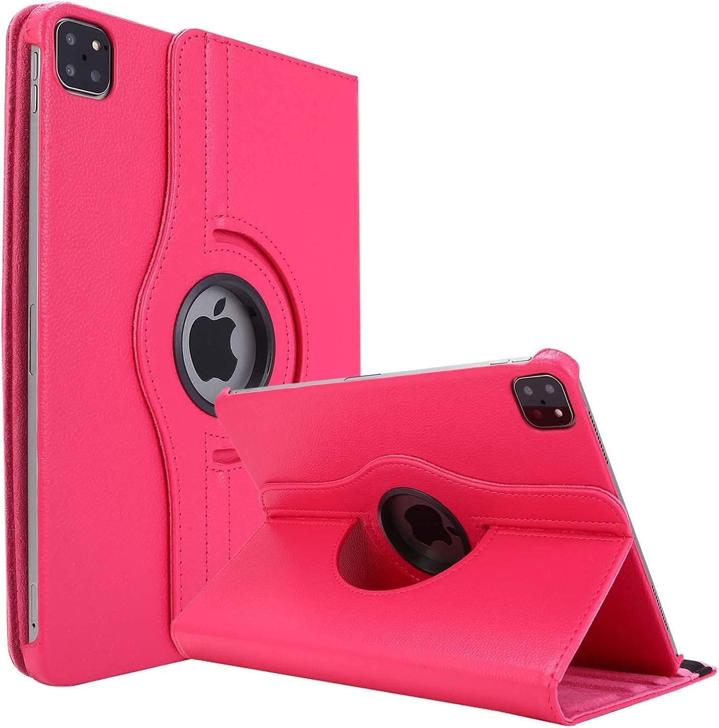 World biz Rotating Case for iPad Pro 12.9-Inch (6th/5th/4th Generation 2022/2021/2020) 360 Degree Swiveling Stand Protective Folio Leather Smart Cover, Auto Sleep/Wake (Pink)