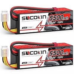Socokin 4S Lipo Battery 5500mAh 14.8V 120C with T