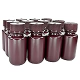 EISCO - Pack of 12, 60mL Wide Mouth Amber HDPE