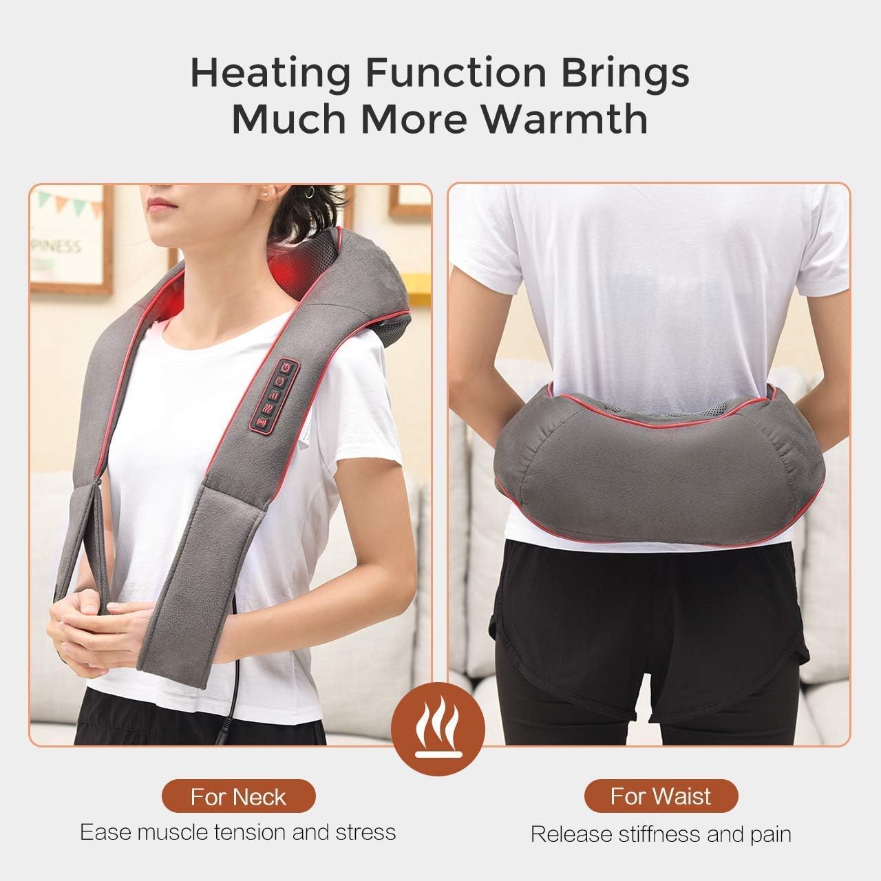 [Upgraded] Shiatsu Neck and Shoulder Back Massager with Heat Vibration